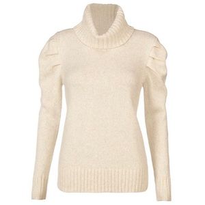 Cabi Tuck Turtleneck Sweater, Soft, Pleated Detail at Shoulder EUC
